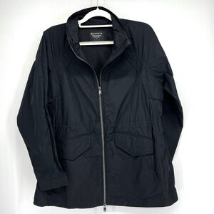 Athleta Westerly Jacket Womens Medium Black Relaxed Fit Raincoat Coat Zipper